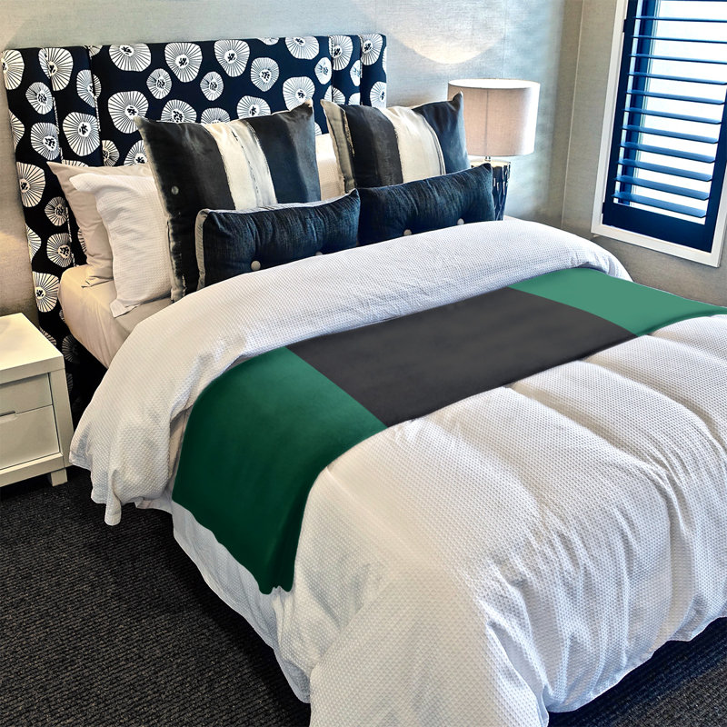 Quilted Throw Blanket, 60" x 80", Victory Green/Black/Victory Green, Mink Touch