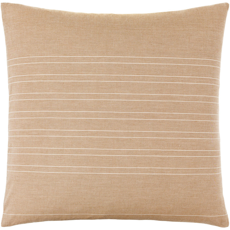 Valerio Accent Throw Pillow with Fill, 18"H x 18"W, Down, Tan