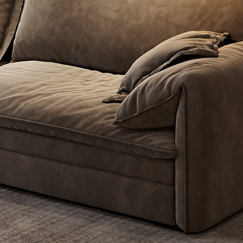 Low-key simple matte fabric sofa, 33.85" H x 94.48" W x 47.24" D