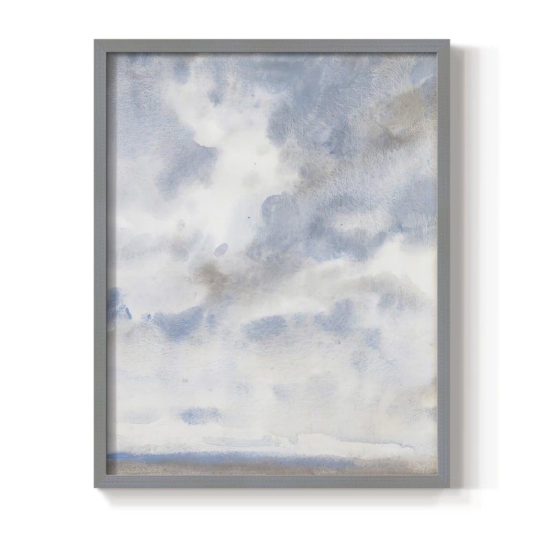Impression encadrée bleu ciel III - bois massif, Cadre simple gris, H 10 po x l 8 po