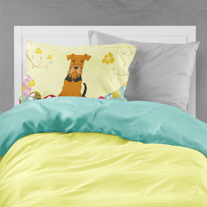 Taie d’oreiller œufs de pâques, Airedale
