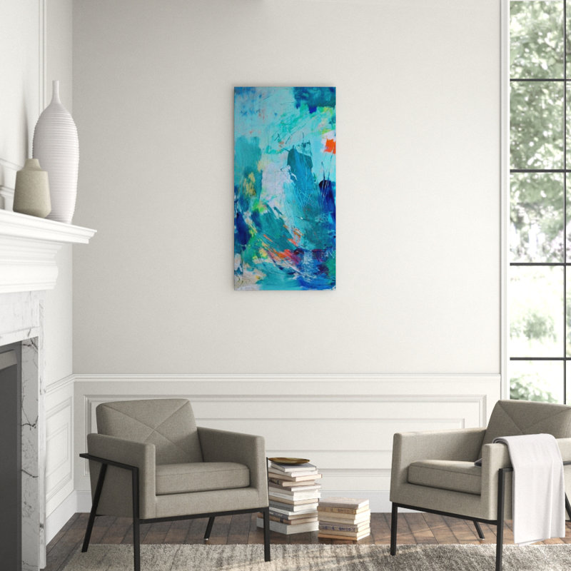 Graceful Blue I Painting by Elle Youngstrom, Image Brush Gel, 48" H x 24" W