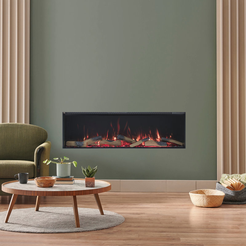 Butcher Belfry Heating Black Electric Fireplace, 54.8cm H x 130cm W x 28.1cm D