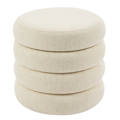 Leiani Modern 19.5" W Round Upholstered Storage Ottoman with Hidden Storage for Living Room and Bedroom