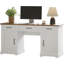 Bureau de direction 60 po avec tiroirs, bureau à domicile en bois avec armoires de rangement, bureaux d'ordinateur de ferme pour la maison, le bureau, le bureau, blanc antique