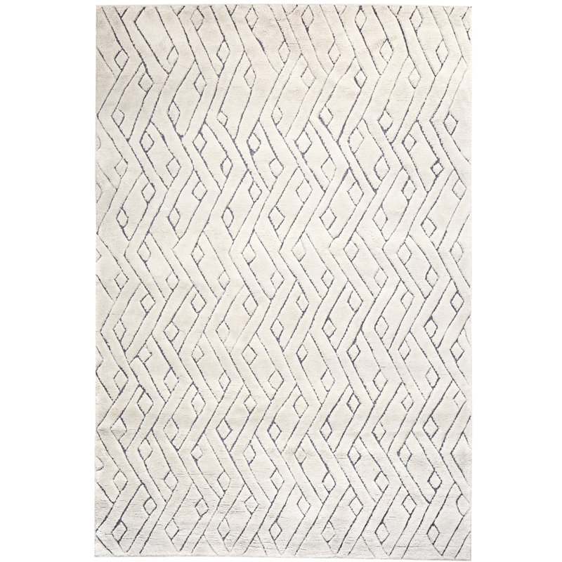 Rebel Hand-loomed 9'10" x 13'1" Area Rug in Cream, Rectangle 9'10" x 13'1"