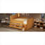 Lit plateforme double, fabrication en bois avec éclairage à DEL intégré et tiroirs de rangement sous le lit pour la chambre à coucher