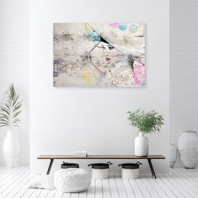 Geisha Holding An Umbrella - Wrapped Canvas Print