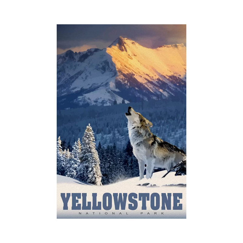 Yellowstone Wolf by Old Red Truck - Wrapped Canvas Print, 20.32 cm H x 30.48 cm W
