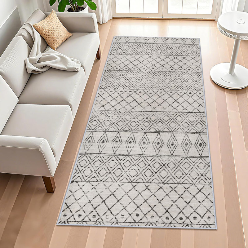 Washable Area Rug - Geometry Style Modern Rugs for Living Room, Bedroom, Machine Washable Rug Soft Non Slip Non Shedding Area Rug