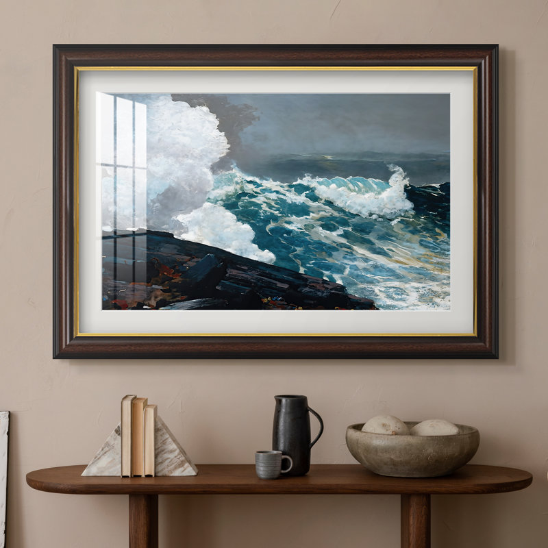 Nord-Est, 1895 - Homer Winslow - Estampe encadrée sur mesure, 16x22 INNER SIZE, Framed Print with Mat, Walnut Gold Lip