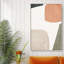 Mid Century Shape "Muted Abstract Color Blocks Artwork, Vibrant Simple Neutral Modern Wall Pictures, Framed Canvas Giclee Print Wall Art"-56686974-56686975
