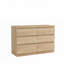 Ensemble de 2 tables de chevet naturelles avec 3 tiroirs chacune-499196336