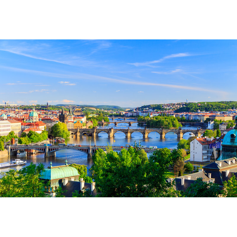 Anstice Skyline With Charles Bridge by DaLiu - Wrapped Canvas Print, 30cm H x 46cm W x 3.8cm D
