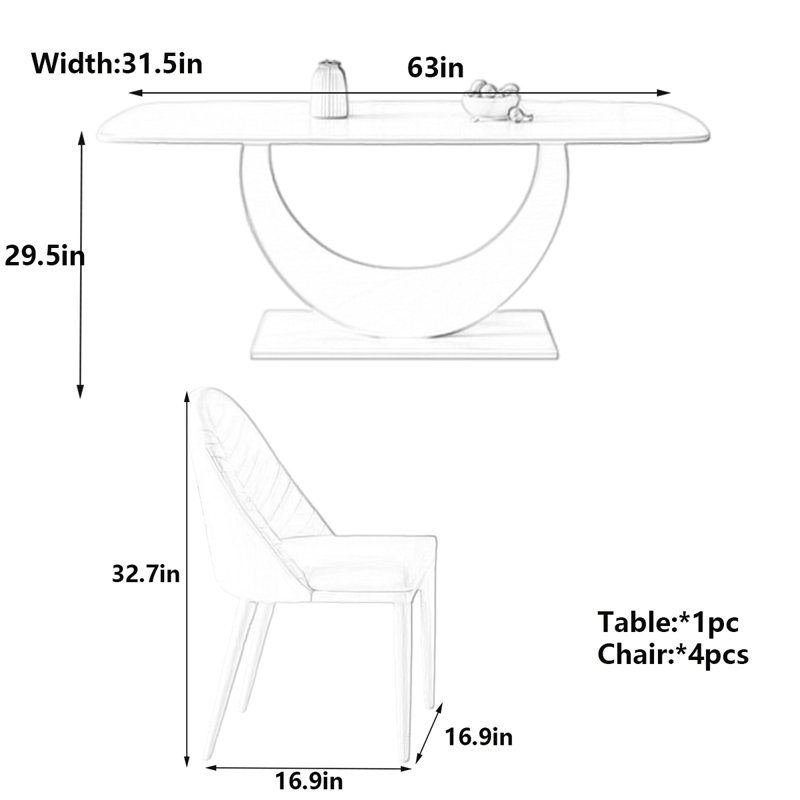 Table rectangulaire crème blanc crème, H 29,5 po x L 63 po x l 31,5 po