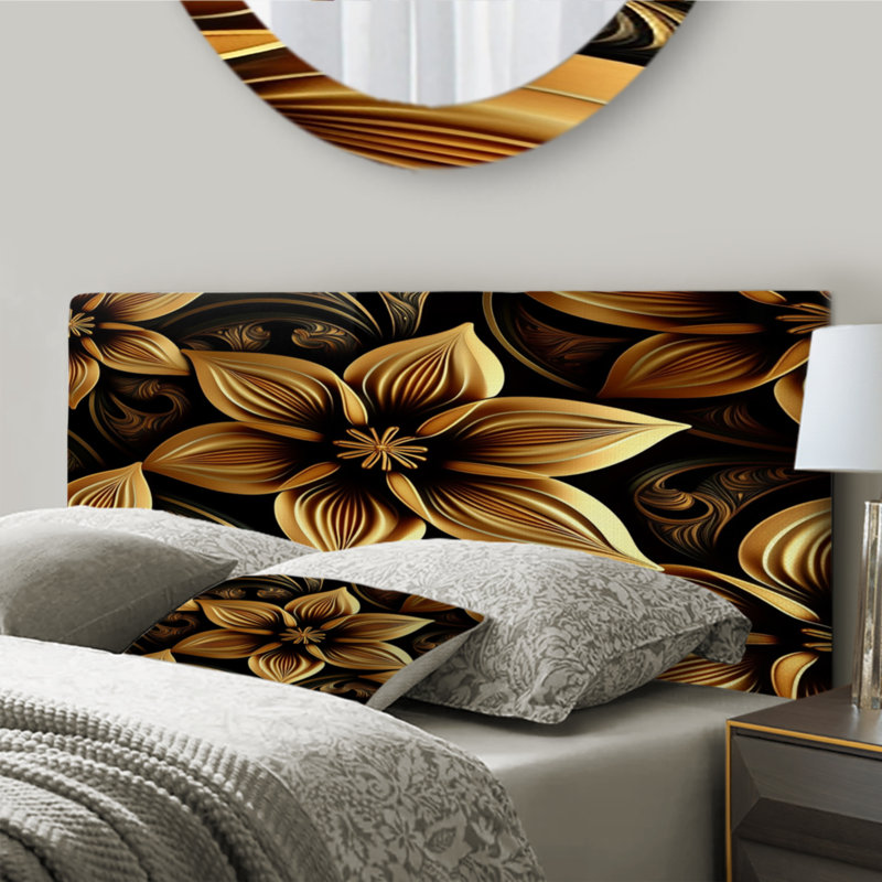 Katsura - Tête de lit tapissier à motif floral Lily, Très grand