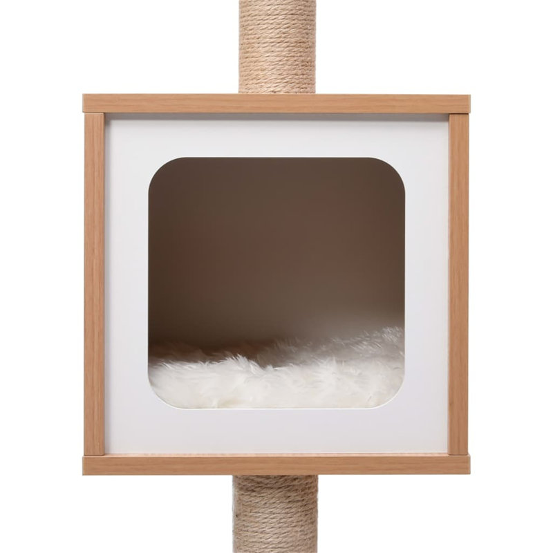 vidaXL Cat Tree Brown Wood 32.3 in Tough Cat Tree Rectangular