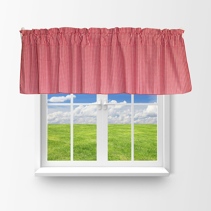 Cantonnière à carreaux Gingham, 58" W x 18" L, Rouge