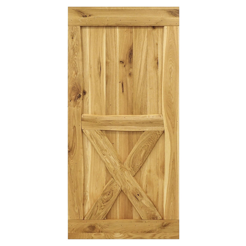 Buldir Solid Oak Barn Doors, 210cm H x 110cm W x 4cm D, Natural Oil
