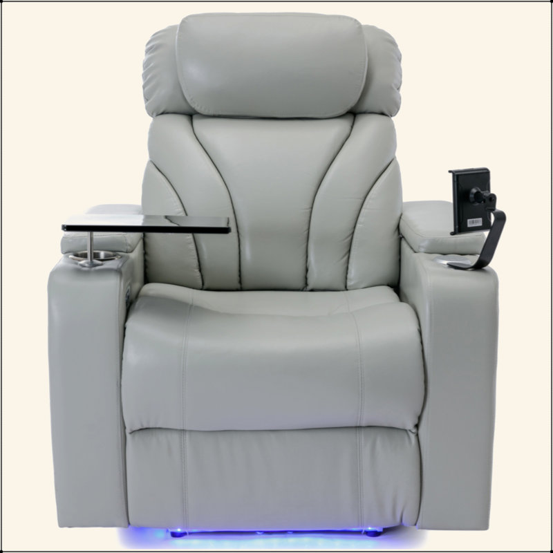 Fauteuil inclinable électrique Power Motion avec port de charge USB, rangement pour bras cachés, porte-gobelet pratique et haut-parleur Bluetooth