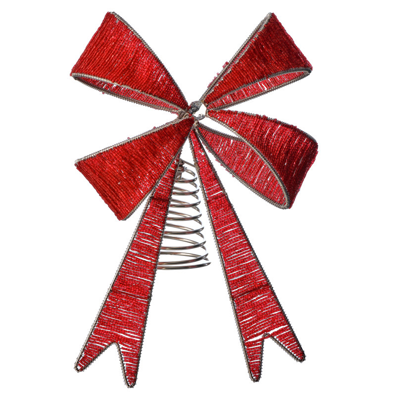 11" Beaded Bow Tree Topper