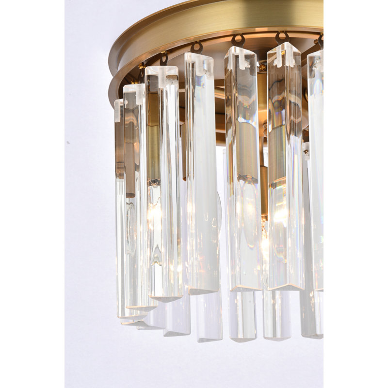 Lustre classique / traditionnel à 3 lumières en cristal Dahlonega, H 10 po x l 12 po x P 12 po