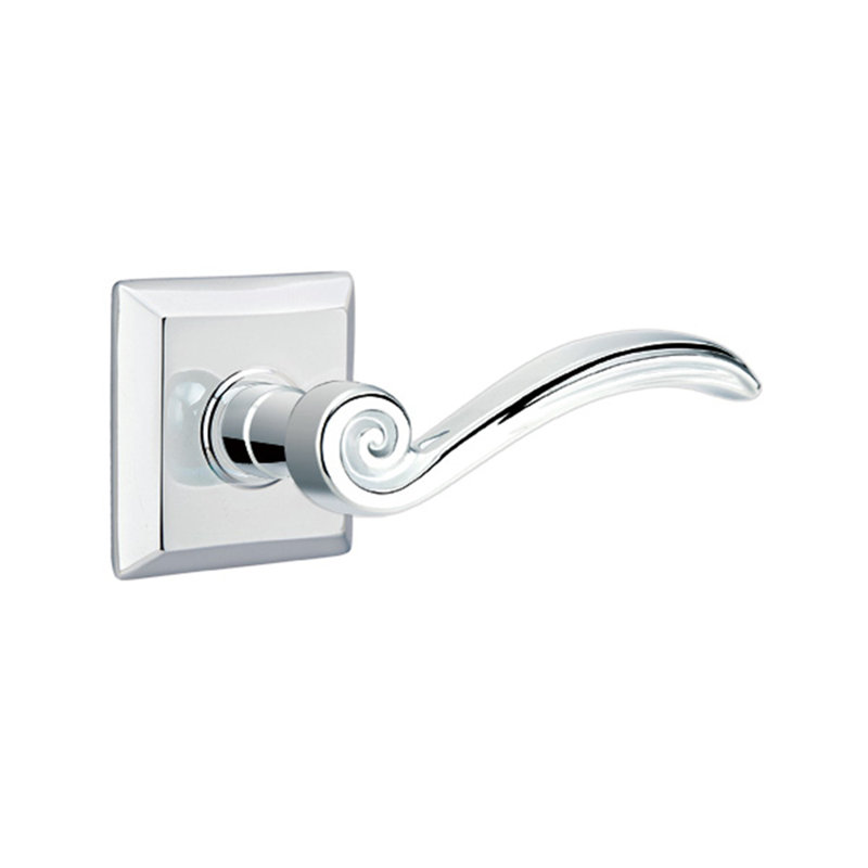 Poignée de porte avec rosette Elan, Gauche, Chrome brillant