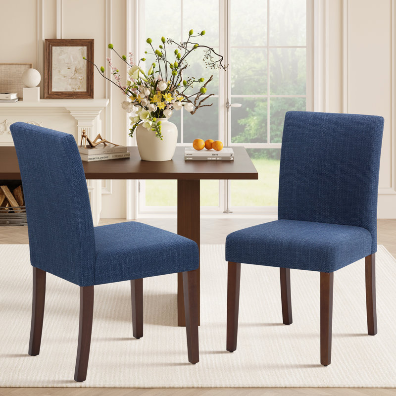 Oakridge Upholstered Dining Chair Set, Solid Wood Legs, Breathable Fabric Seat, Thick Cushion for Comfort, Modern Parsons Style Side Chairs for Dining Room