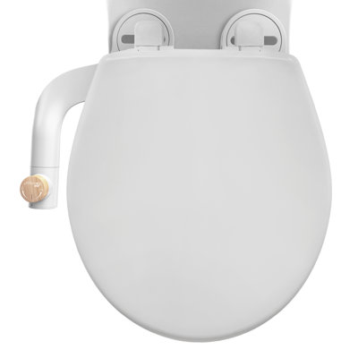 Bio Bidet Round Toilet Seat Bidet, Slow Close and DIY Install, White
