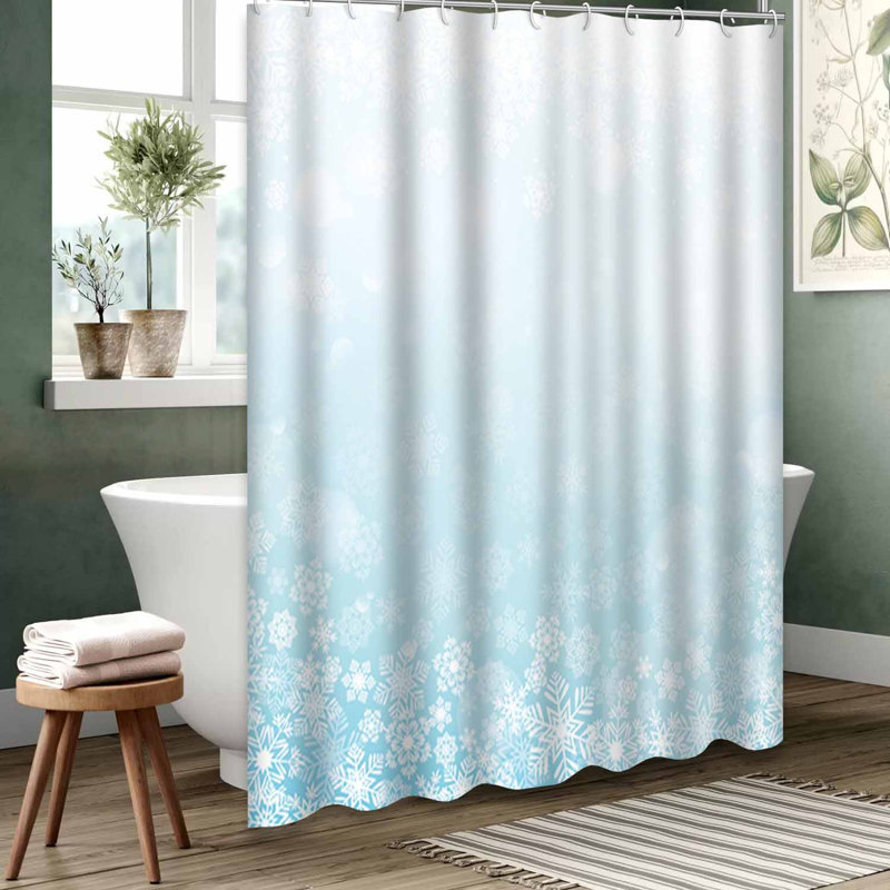Rideau de douche blanc imperméable, rideaux de douche pour la salle de bain avec 12 crochets, L 72 po x l 78 po