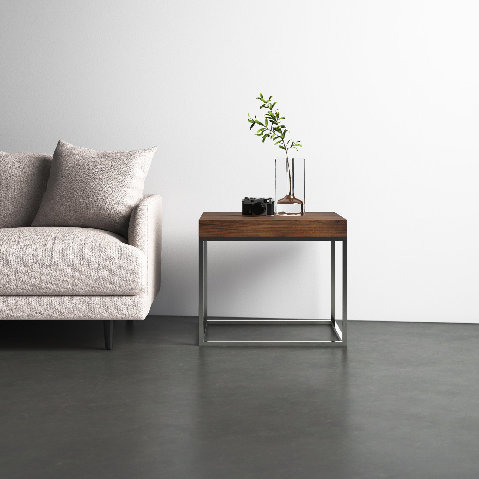 Fred 24" Walnut End Table, Hazelnut