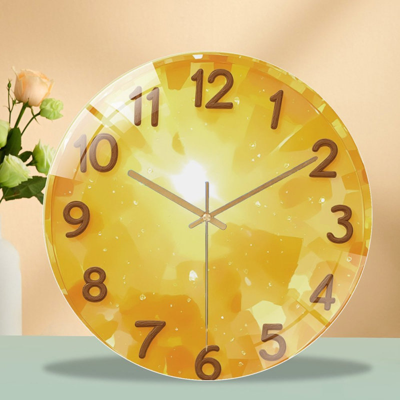 Horloge murale en or 12 po