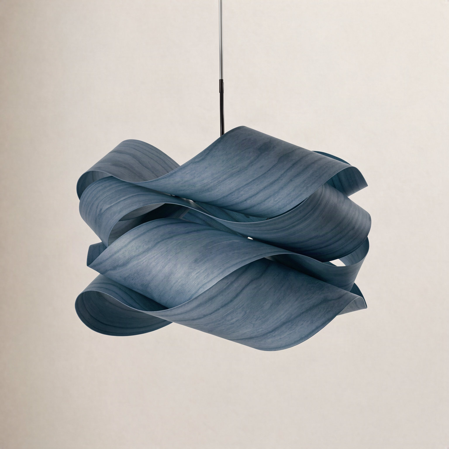 Single Light Dimmable Pendant, 11" H x 18.1" W x 18.1" D, Nickel, Blue