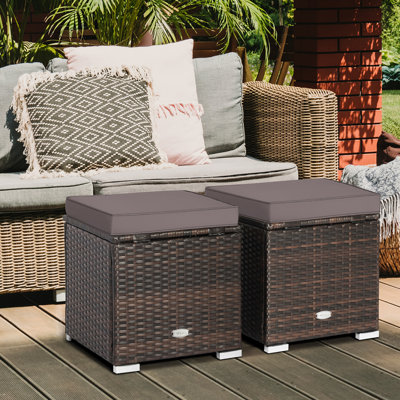 Brynjar Outdoor Ottoman with Cushion