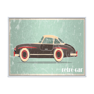 «Vintage Retro Miami Car», reproduction d'art sur toile encadrée