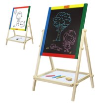 Gymax Kids' Standing Art Easel Dry-Erase Board Double Sided