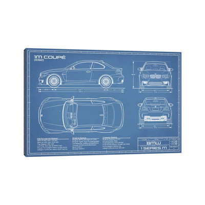 BMW 1M Coupe (F82) | Blueprint by Action Blueprints - Wrapped Canvas Print