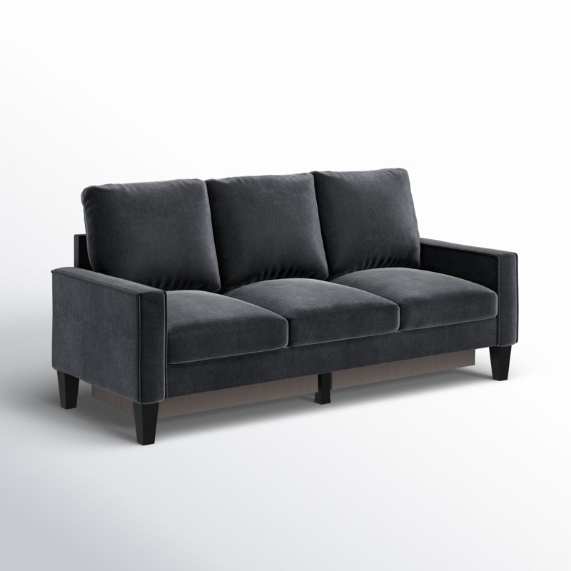 Canapé Aurielle S2610, Mélange de lin noir