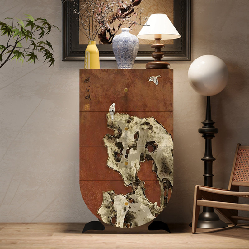 Armoire seau ronde inversée de style chinois