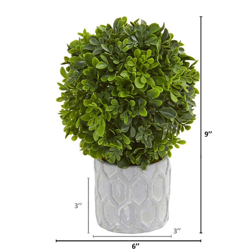 9'' Faux Boxwood Topiary in Ceramic Planter