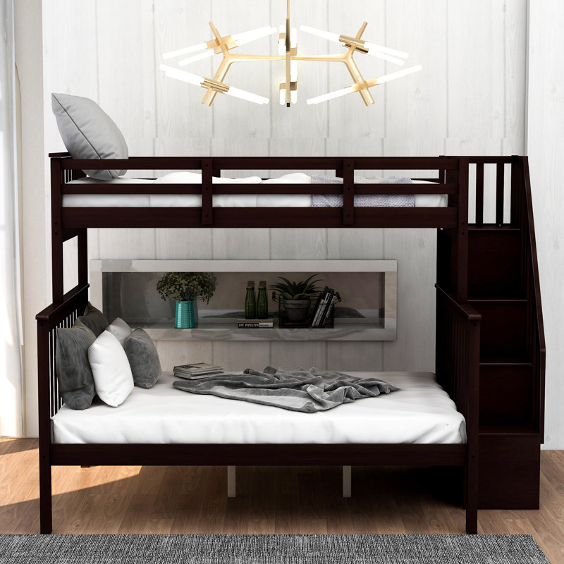 Lit superposé simple en bois avec rangement