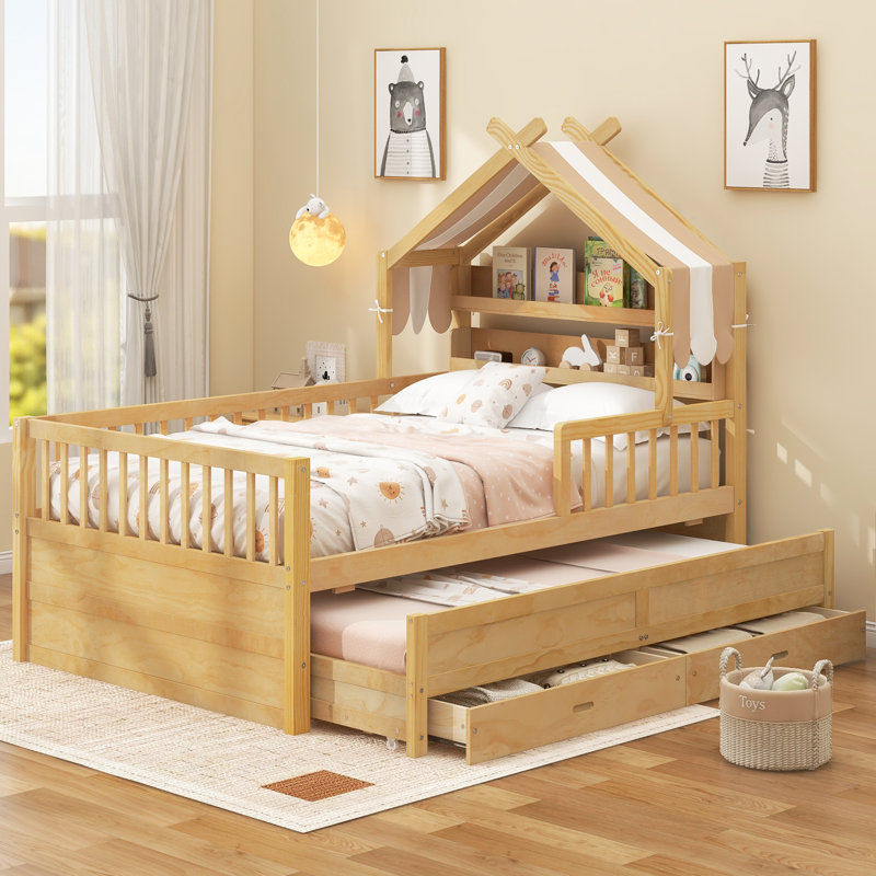 Lit tapissier Elvon, Naturel, Lit simple