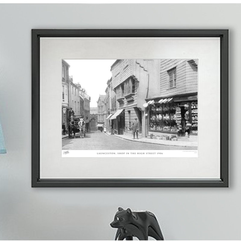 Launceston, Shop In The High Street 1906 - Single Picture Frame Print, 40cm H x 50cm W x 2.3cm D