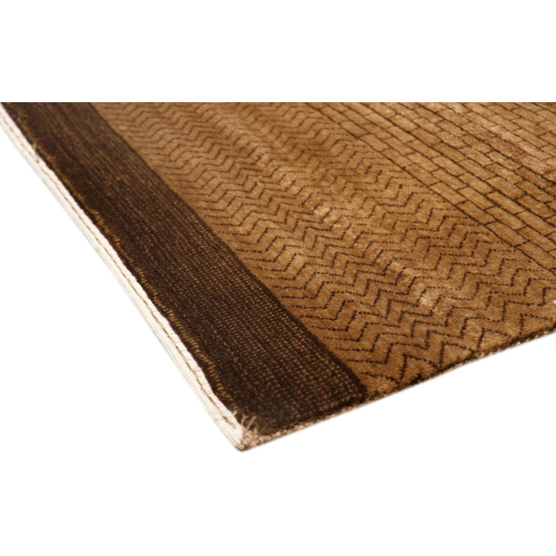 5'X8' Hand Woven Cotton and Wool Striped Area Rug