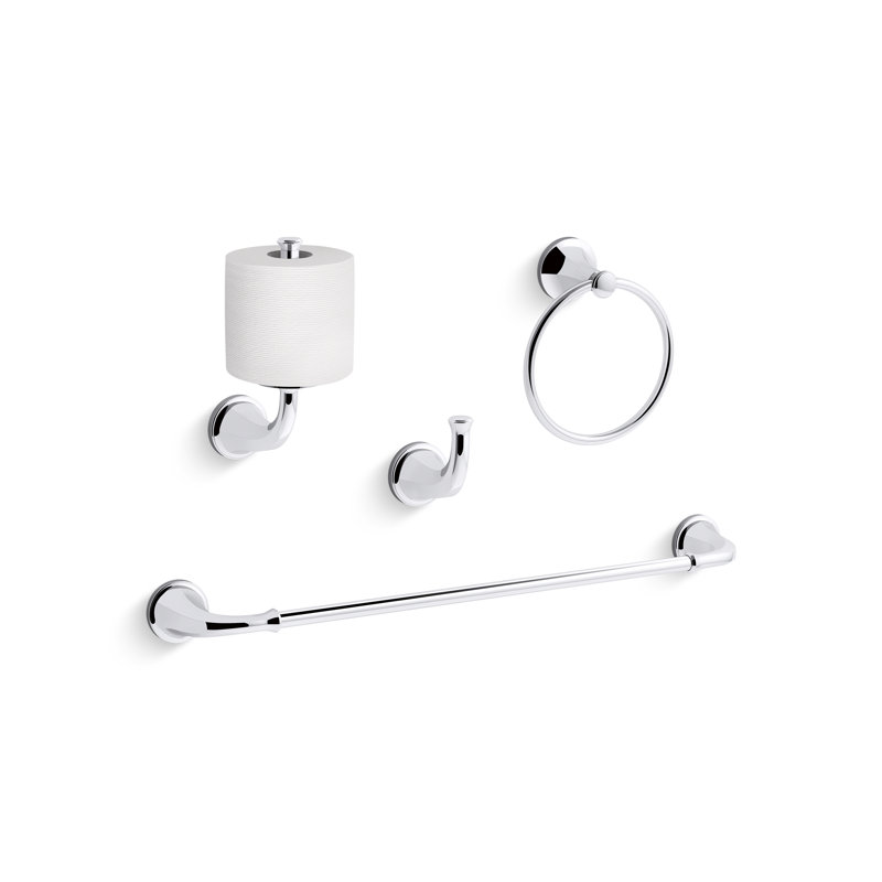 Stately Towel Bar, Polished Chrome, 18"W