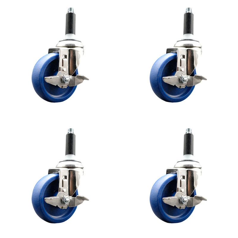 Solid Poly Swivel Caster with Brake