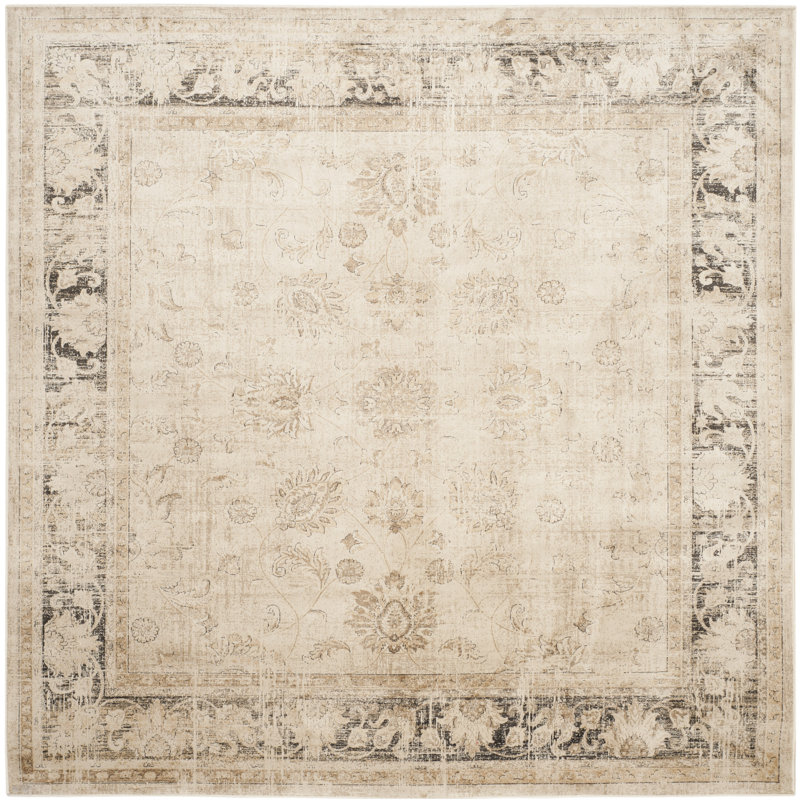 Dursunbey Oriental Chenille Area Rug, Square 183 cm