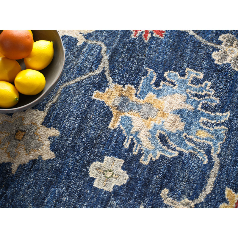 Oxford hand-knotted Ghazni Wool Blue Area Rug, 8'X10'