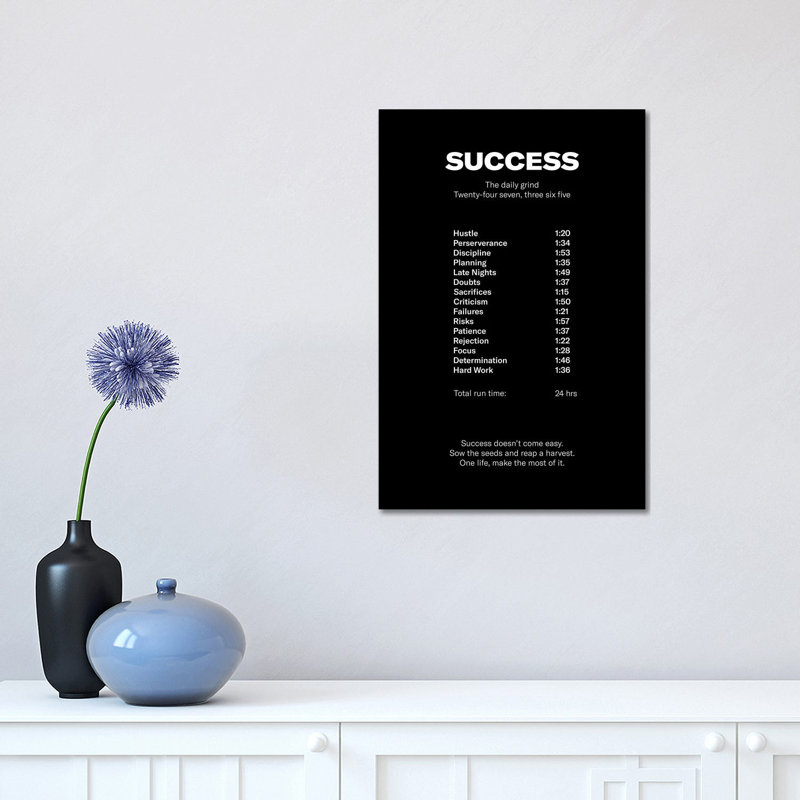 Succès (édition noire) - impression, H 18 po x l 12 po x 1,5 po