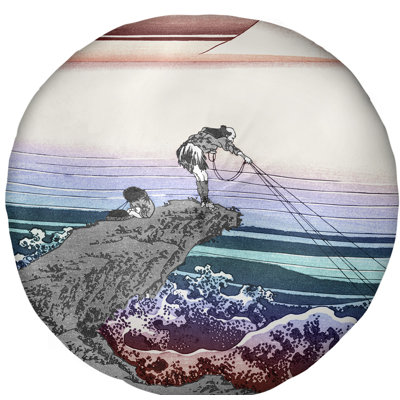 Katsushika Hokusai Reversible Throw Pillow